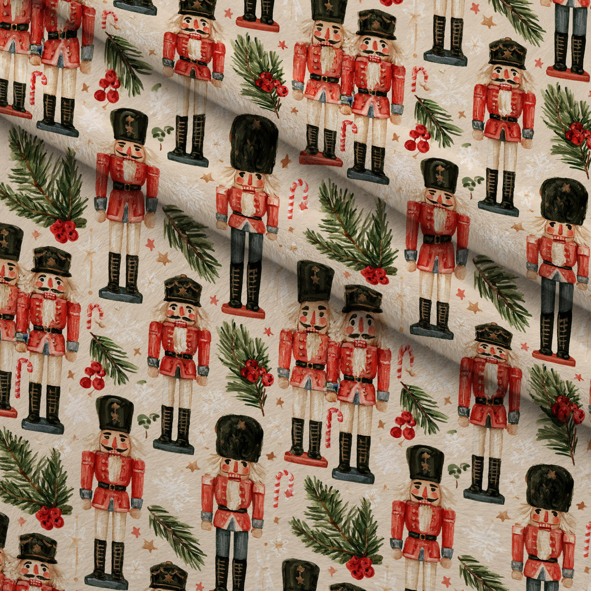 Evergreen Toy Soldiers Pattern 13 Minky Fabric — plush minky folded close-up preview (mv-minky-v1:lying)