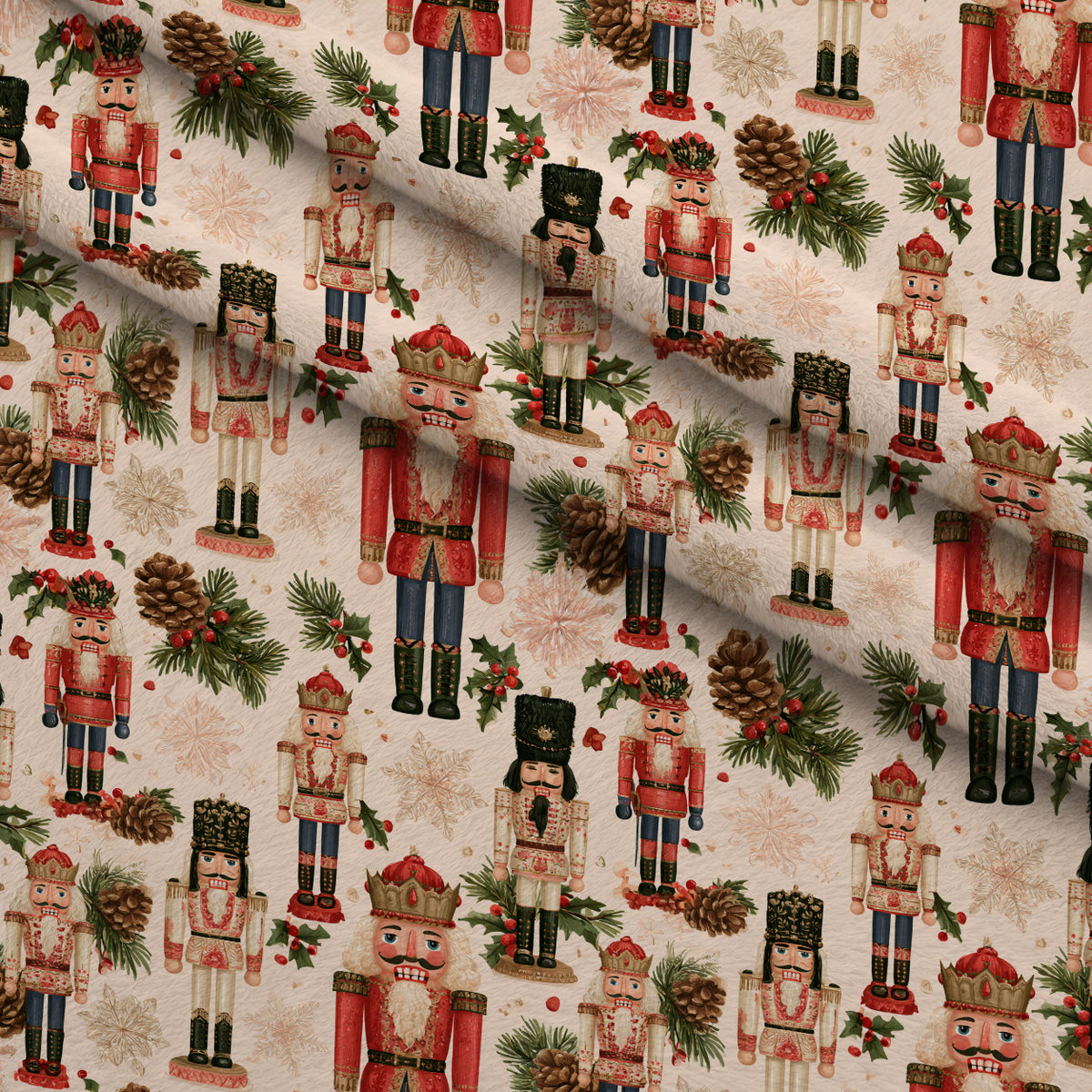 Evergreen Toy Soldiers Pattern 14 Minky Fabric — plush minky folded close-up preview (mv-minky-v1:lying)