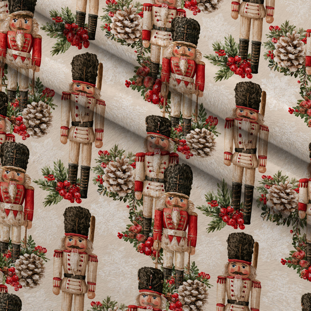 Evergreen Toy Soldiers Pattern 2 Minky Fabric — plush minky folded close-up preview (mv-minky-v1:lying)