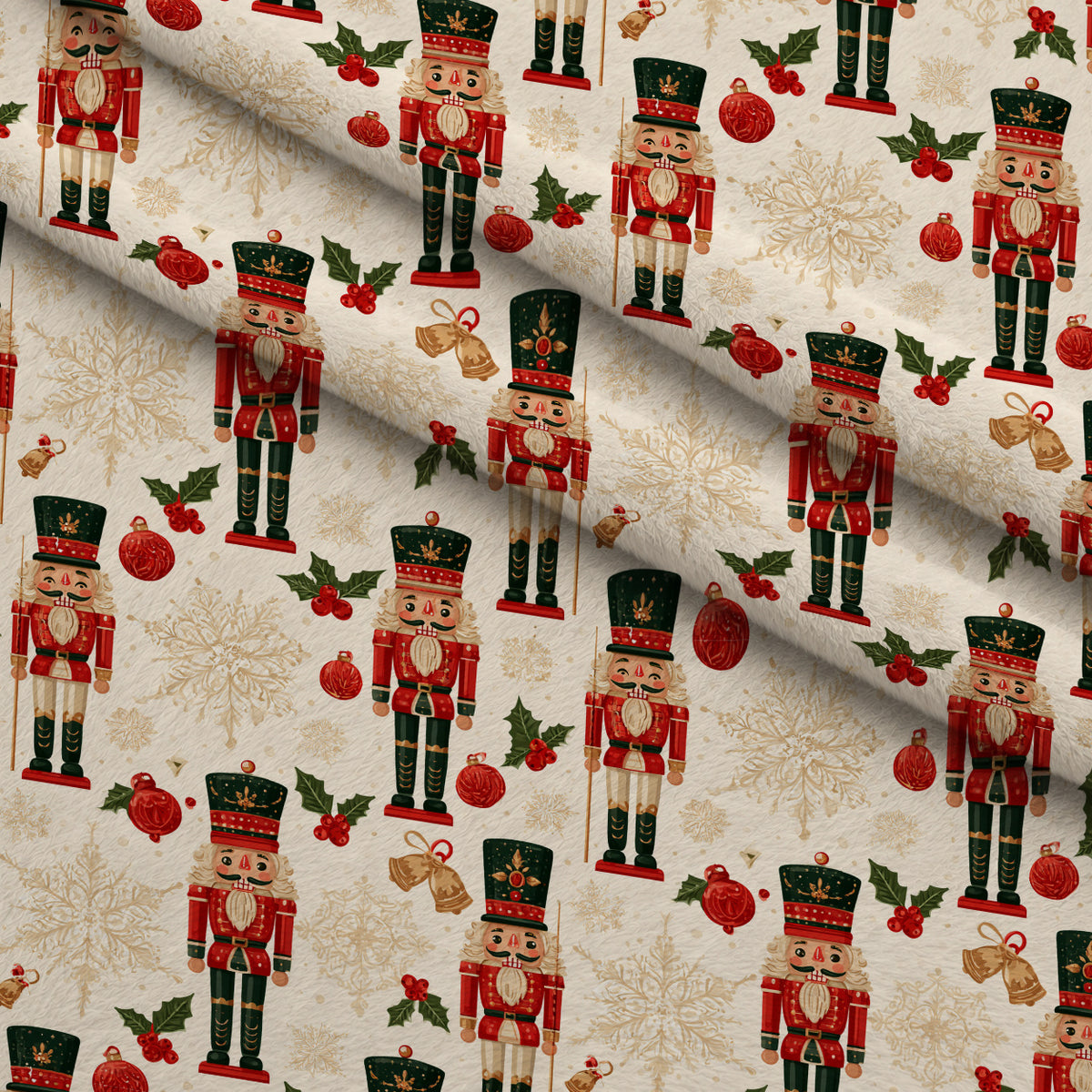 Evergreen Toy Soldiers Pattern 4 Minky Fabric — plush minky folded close-up preview (mv-minky-v1:lying)