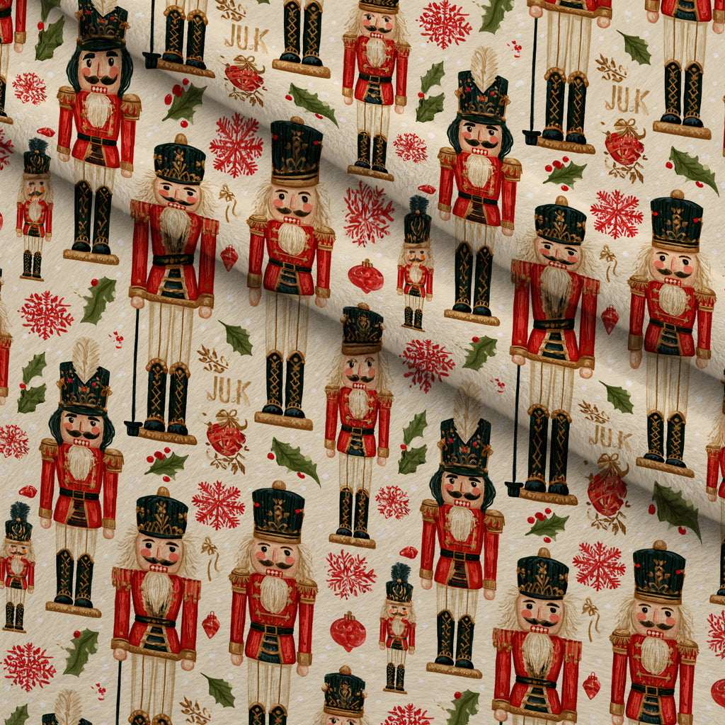 Evergreen Toy Soldiers Pattern 8 Minky Fabric — plush minky folded close-up preview (mv-minky-v1:lying)