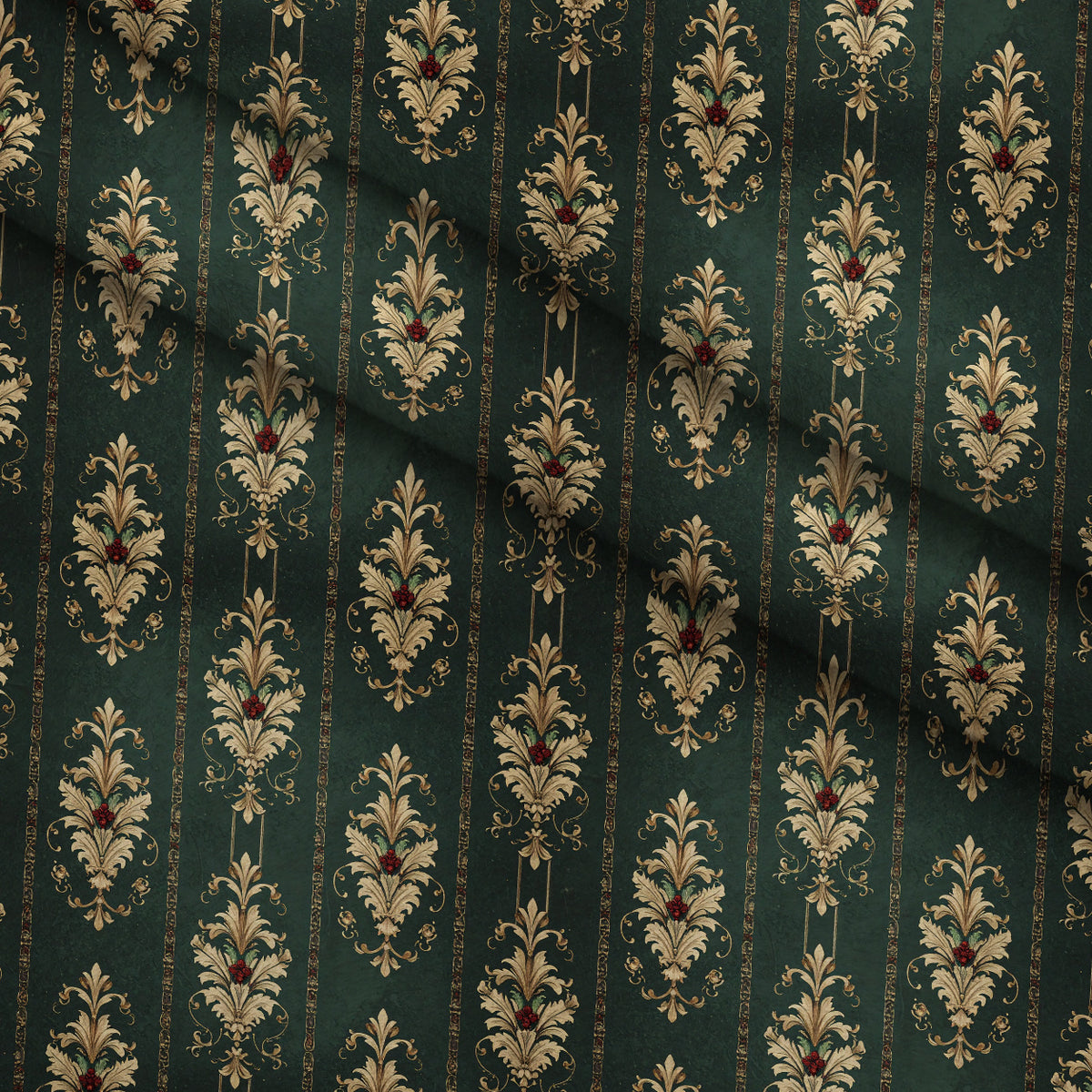 Evergreen Yuletide Hearth Pattern 11 Minky Fabric — plush minky folded close-up preview (mv-minky-v1:lying)