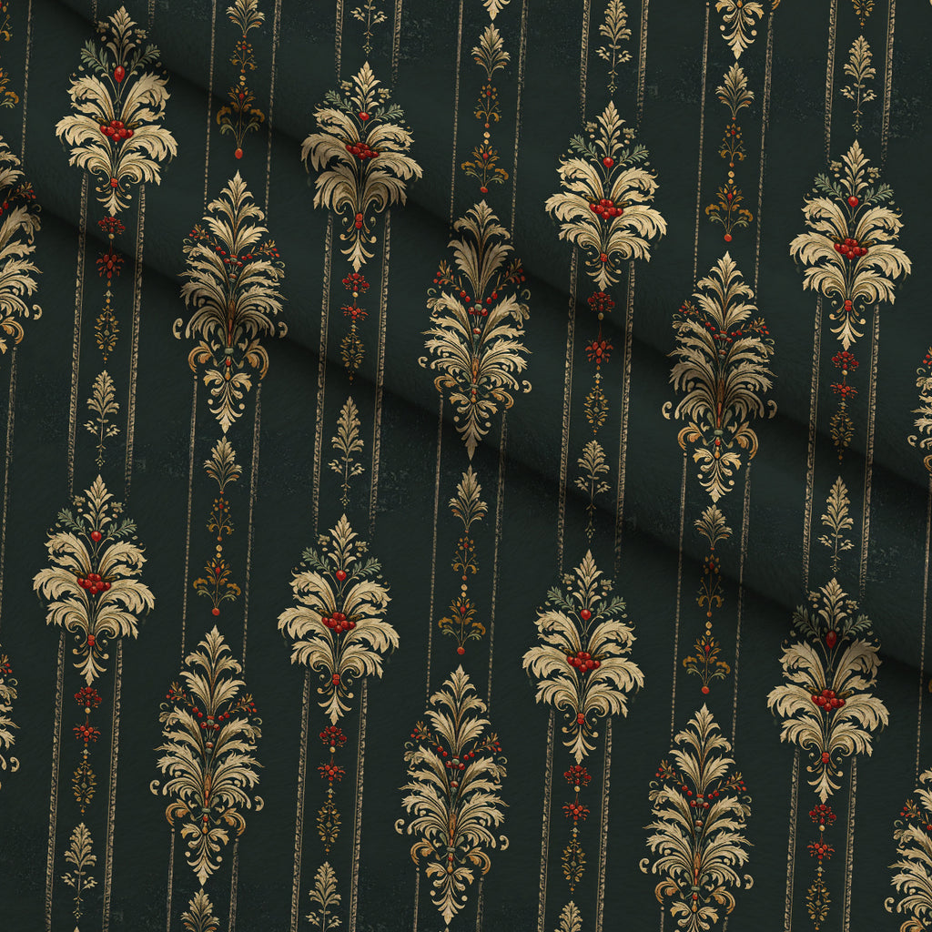 Evergreen Yuletide Hearth Pattern 12 Minky Fabric — plush minky folded close-up preview (mv-minky-v1:lying)