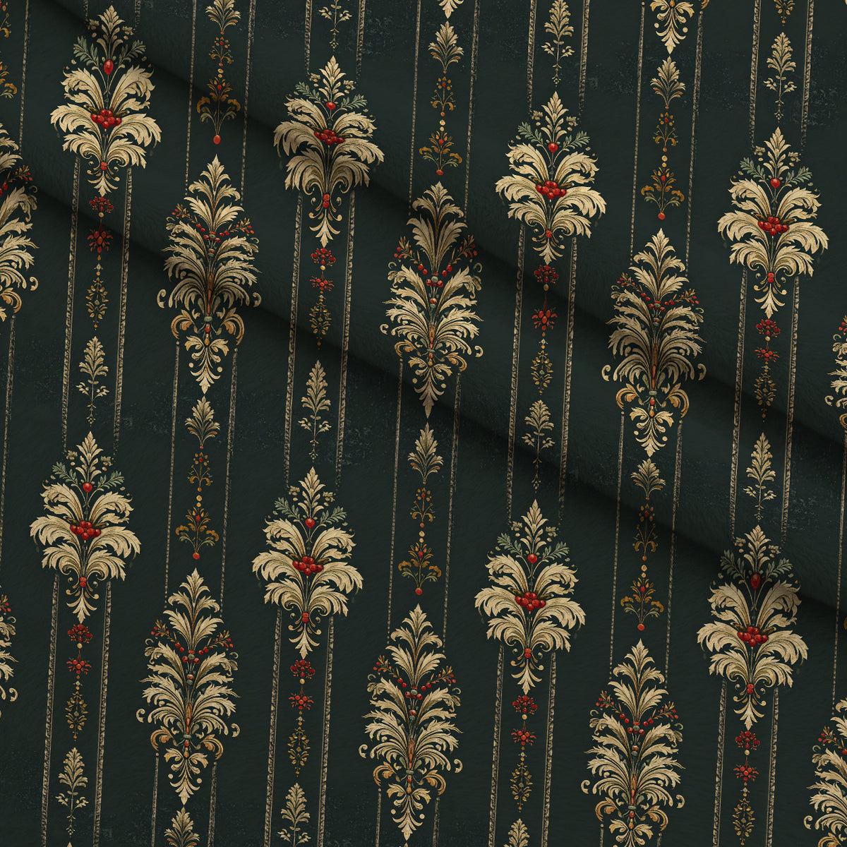 Evergreen Yuletide Hearth Pattern 12 Minky Fabric — plush minky folded close-up preview (mv-minky-v1:lying)