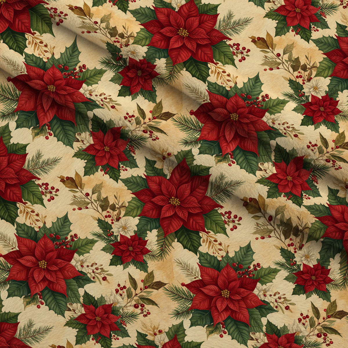 Evergreen Yuletide Hearth Pattern 15 Minky Fabric — plush minky folded close-up preview (mv-minky-v1:lying)