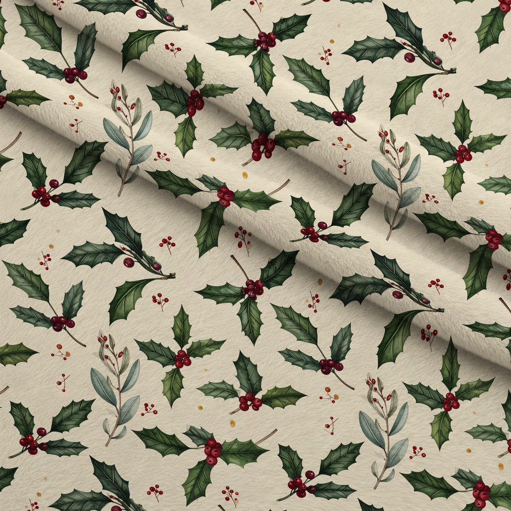 Evergreen Yuletide Hearth Pattern 6 Minky Fabric — plush minky folded close-up preview (mv-minky-v1:lying)