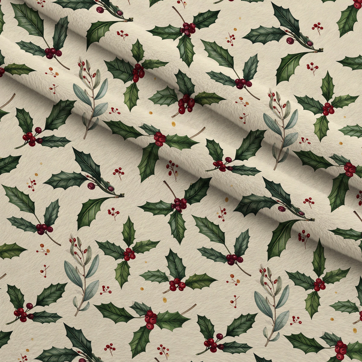 Evergreen Yuletide Hearth Pattern 6 Minky Fabric — plush minky folded close-up preview (mv-minky-v1:lying)
