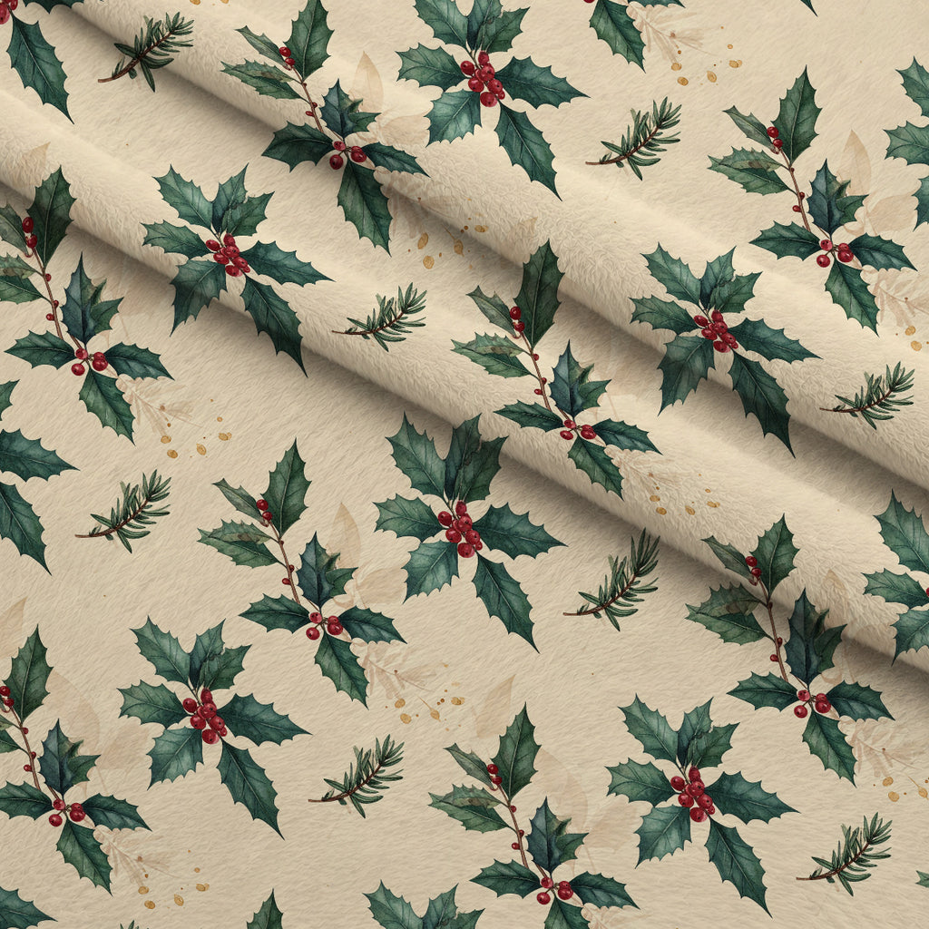 Evergreen Yuletide Hearth Pattern 7 Minky Fabric — plush minky folded close-up preview (mv-minky-v1:lying)