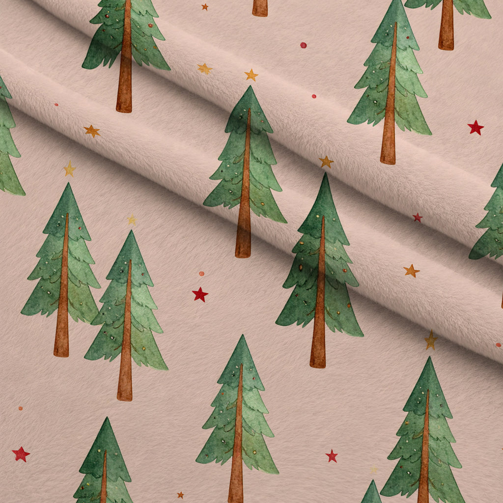 Evergreen Yuletide Pattern 1 Minky Fabric — plush minky folded close-up preview (mv-minky-v1:lying)
