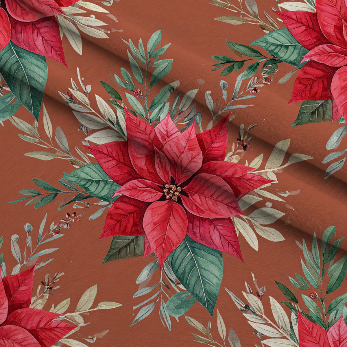 Evergreen Yuletide Pattern 13 Minky Fabric — plush minky folded close-up preview (mv-minky-v1:lying)