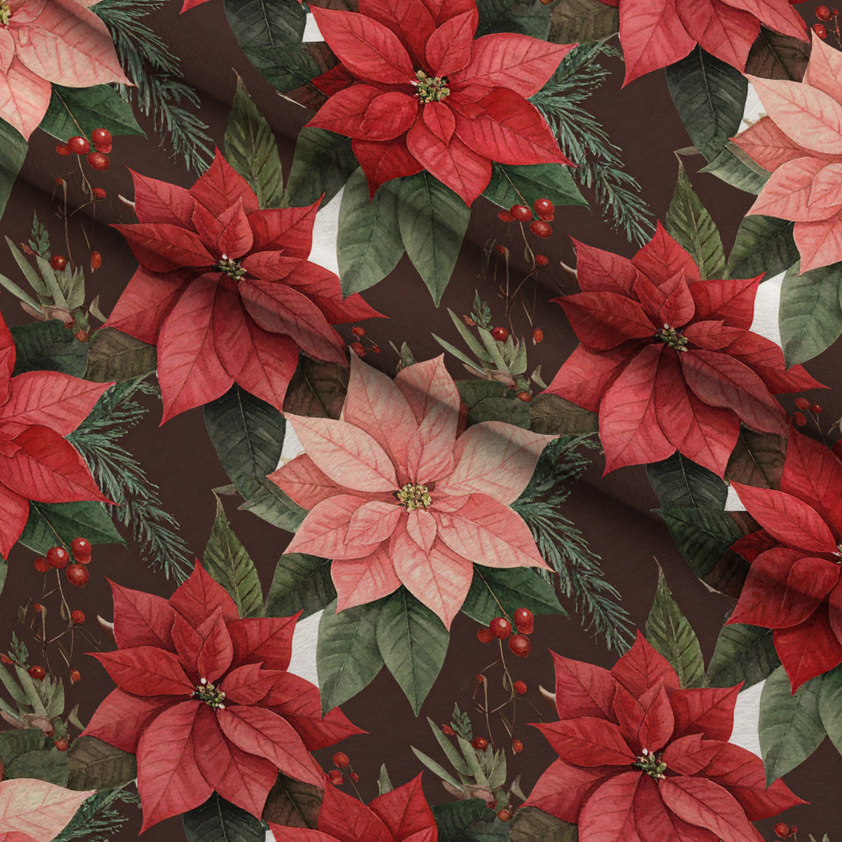 Evergreen Yuletide Pattern 16 Minky Fabric — plush minky folded close-up preview (mv-minky-v1:lying)