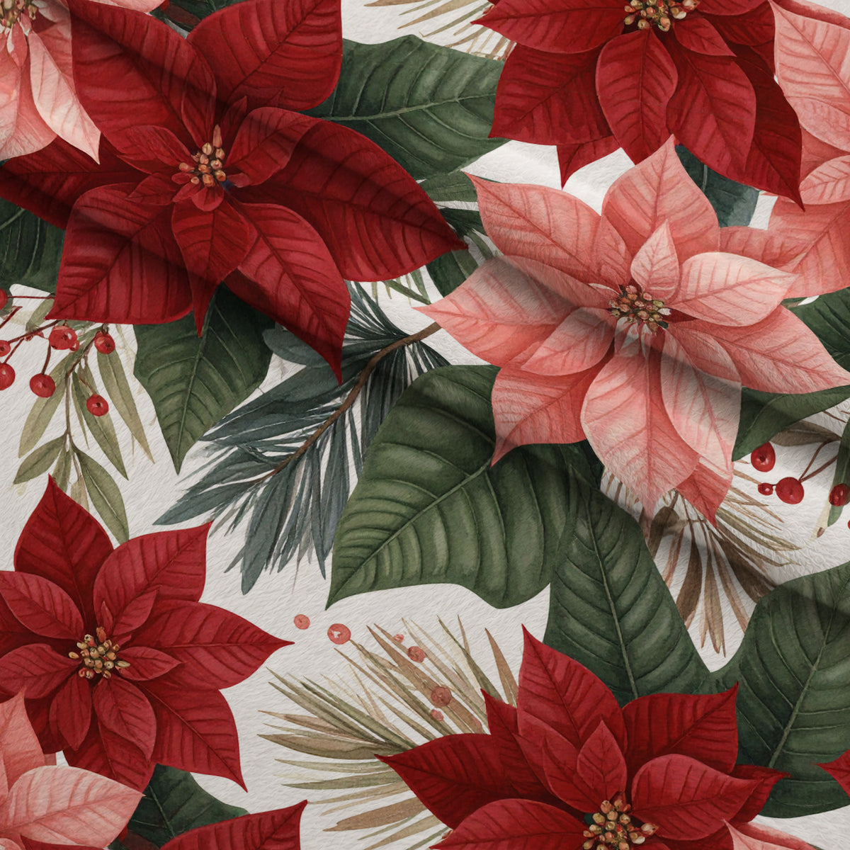 Evergreen Yuletide Pattern 17 Minky Fabric — plush minky folded close-up preview (mv-minky-v1:lying)