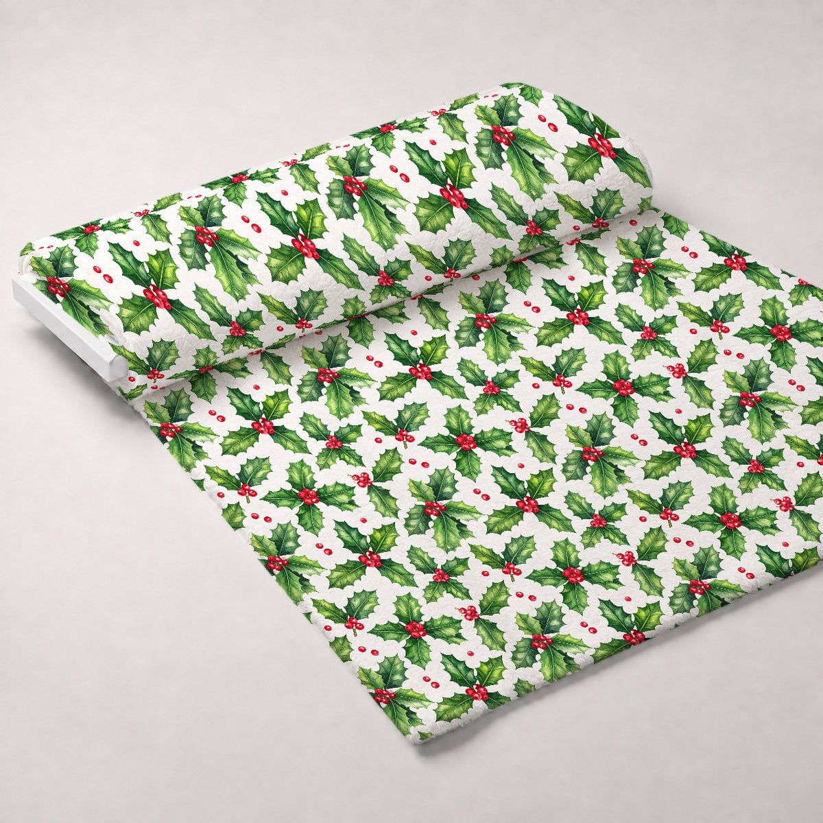 Evergreen Yuletide Pattern 18 Minky Fabric — plush minky unrolled bolt preview (mv-minky-v1:bolt)