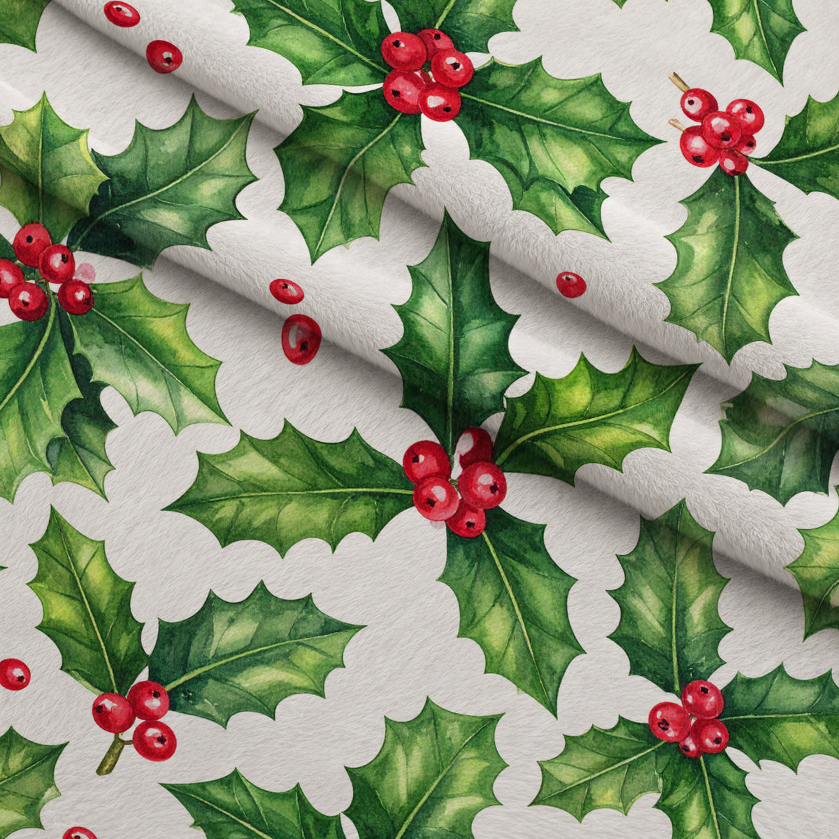Evergreen Yuletide Pattern 18 Minky Fabric — plush minky folded close-up preview (mv-minky-v1:lying)