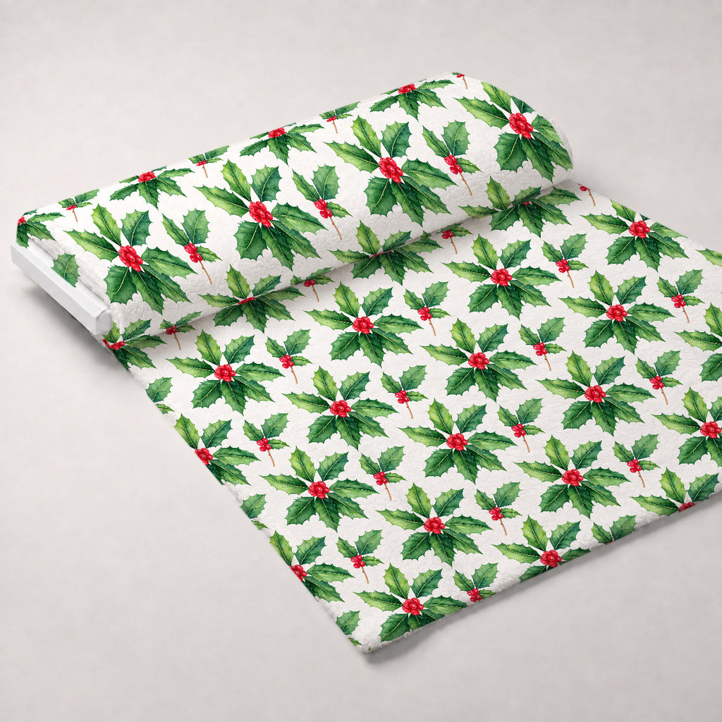 Evergreen Yuletide Pattern 19 Minky Fabric — plush minky unrolled bolt preview (mv-minky-v1:bolt)