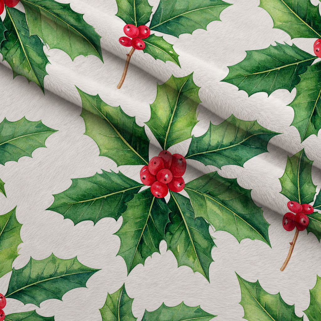 Evergreen Yuletide Pattern 19 Minky Fabric — plush minky folded close-up preview (mv-minky-v1:lying)