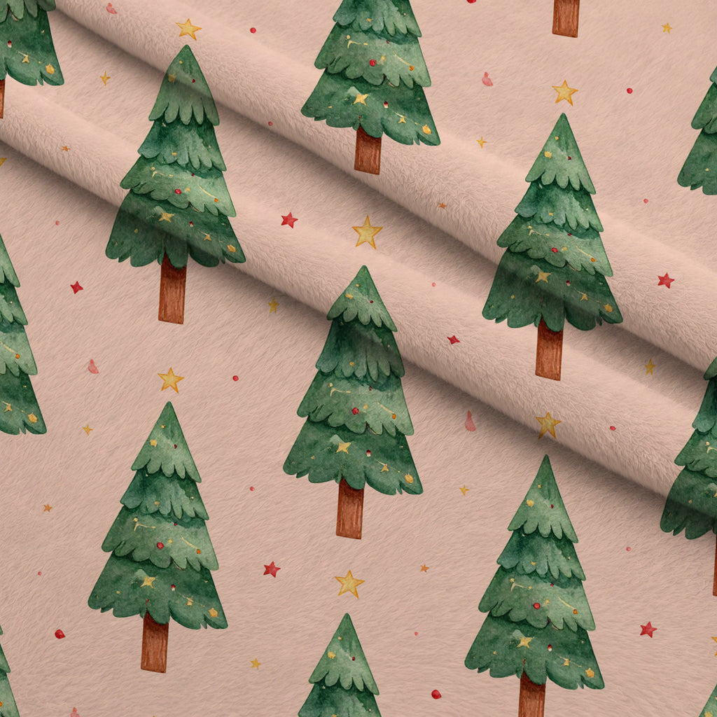 Evergreen Yuletide Pattern 2 Minky Fabric — plush minky folded close-up preview (mv-minky-v1:lying)