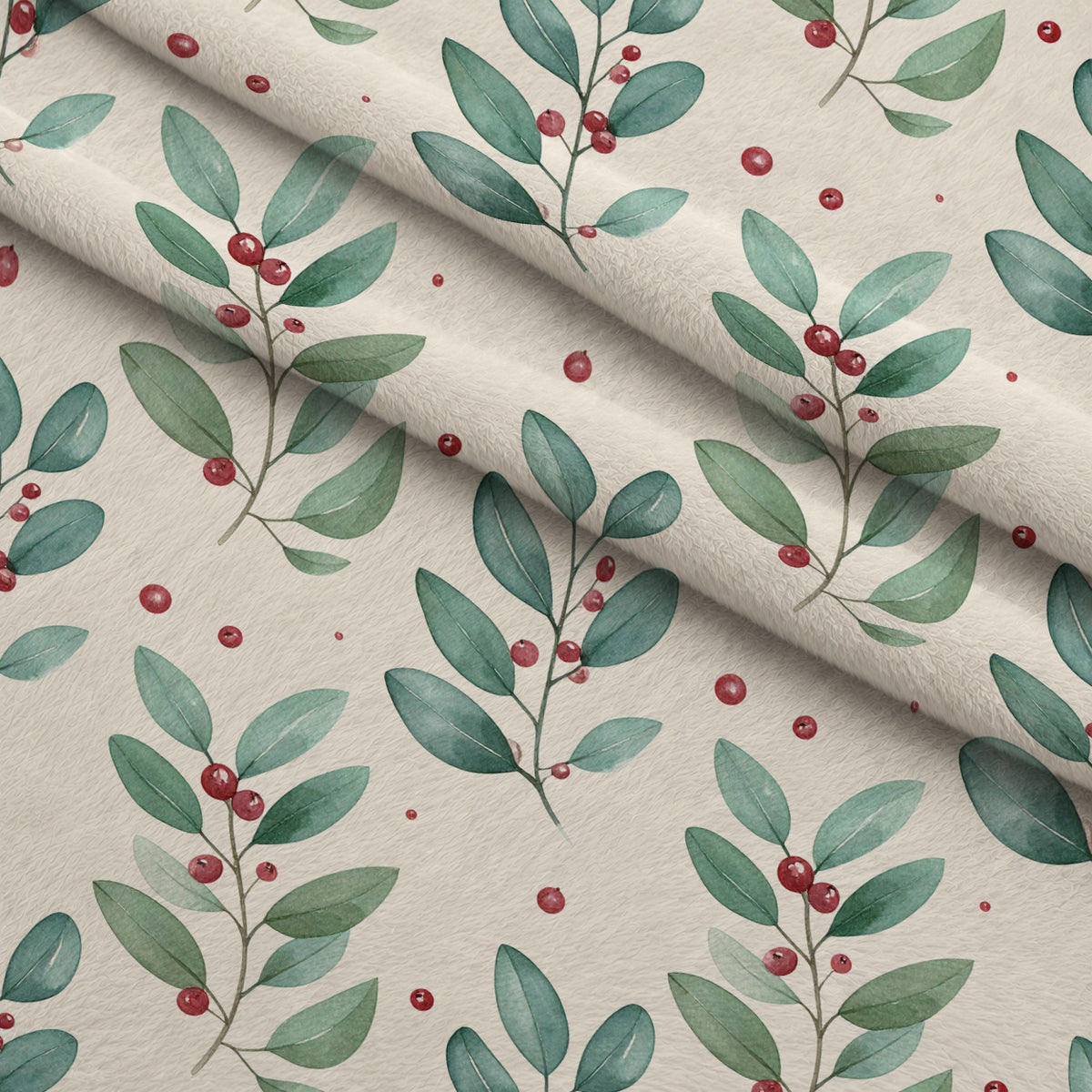 Evergreen Yuletide Pattern 21 Minky Fabric — plush minky folded close-up preview (mv-minky-v1:lying)