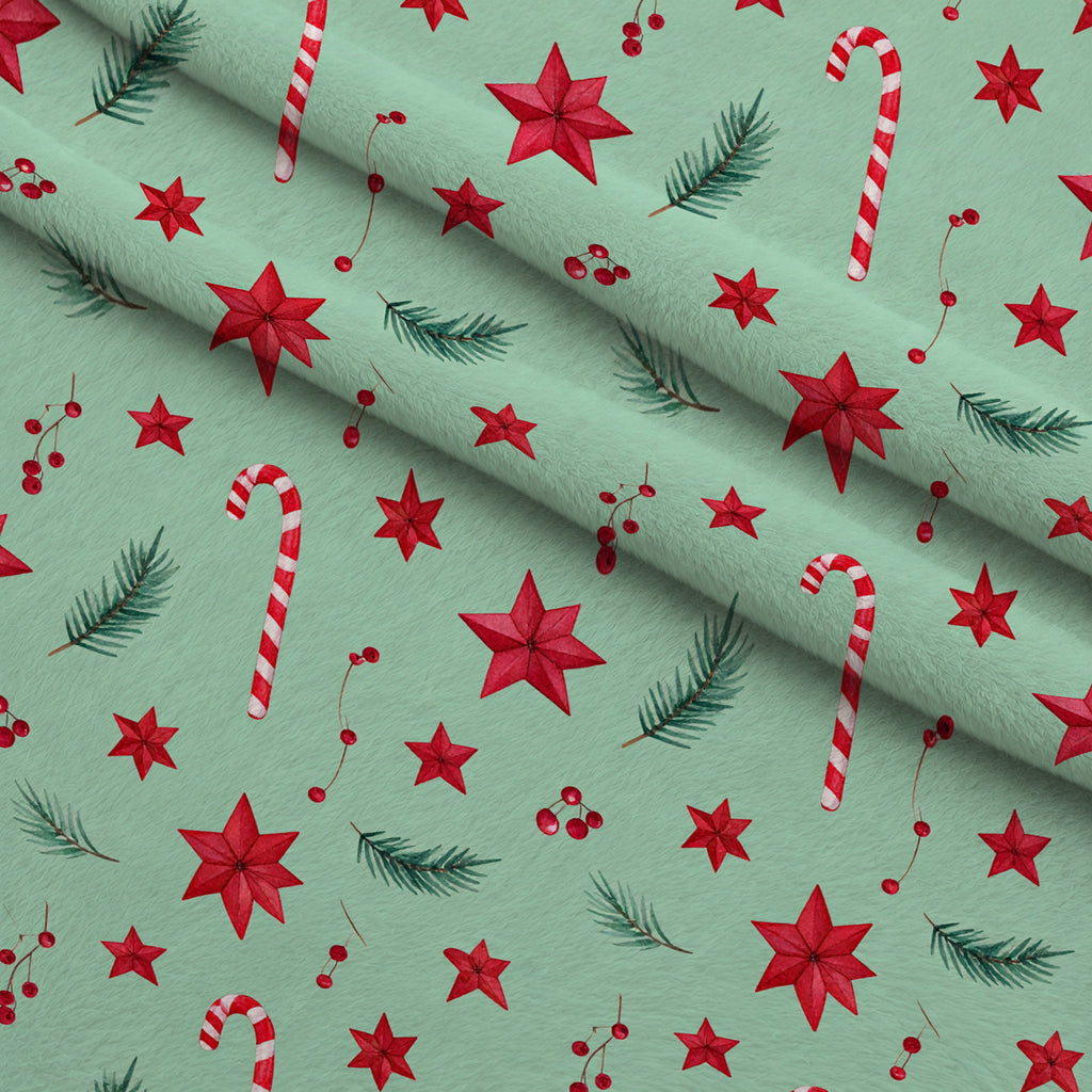 Evergreen Yuletide Pattern 26 Minky Fabric — plush minky folded close-up preview (mv-minky-v1:lying)