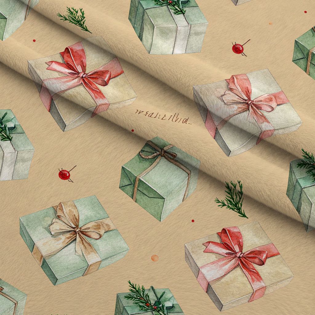 Evergreen Yuletide Pattern 3 Minky Fabric — plush minky folded close-up preview (mv-minky-v1:lying)