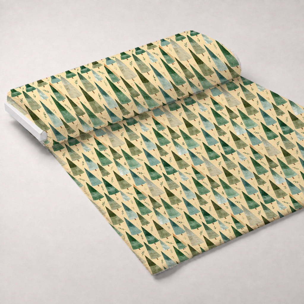 Evergreen Yuletide Pattern 30 Minky Fabric — plush minky unrolled bolt preview (mv-minky-v1:bolt)