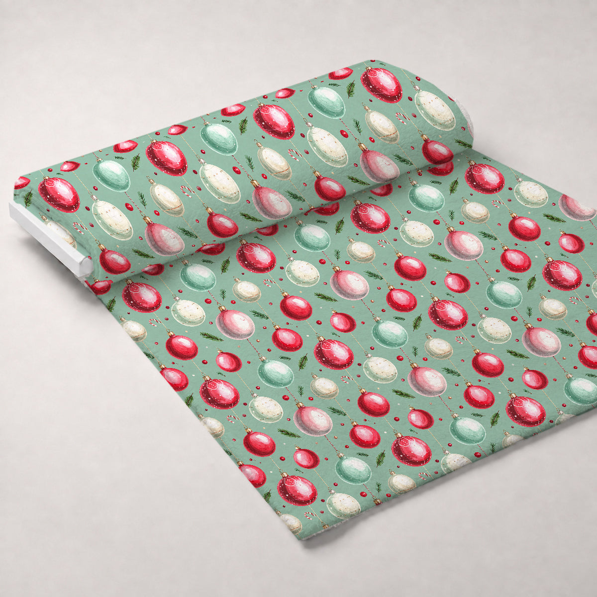 Evergreen Yuletide Pattern 4 Minky Fabric — plush minky unrolled bolt preview (mv-minky-v1:bolt)