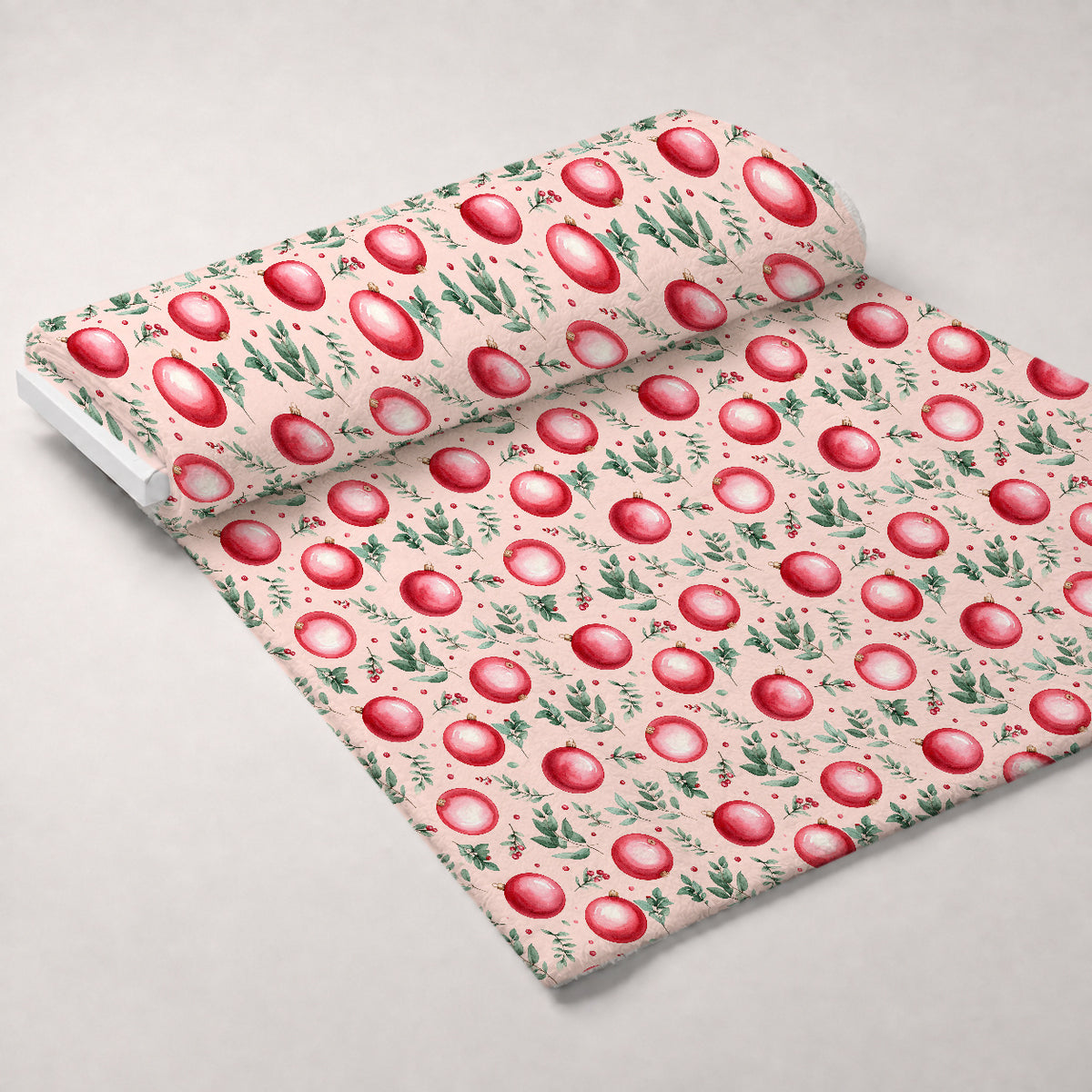 Evergreen Yuletide Pattern 8 Minky Fabric — plush minky unrolled bolt preview (mv-minky-v1:bolt)
