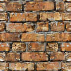 brick wall, weathered bricks, orange brown, rust colored, tan beige, gray mortar, aged texture, cracked surface, realistic pattern, architectural design, masonry effect, distressed appearance,, fabric panel, urban theme, industrial style, construction materials, building blocks, worn finish