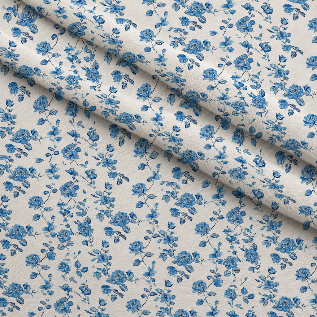 Faded Indigo Roses Pattern 13 Minky Fabric — plush minky folded close-up preview (mv-minky-v1:lying)