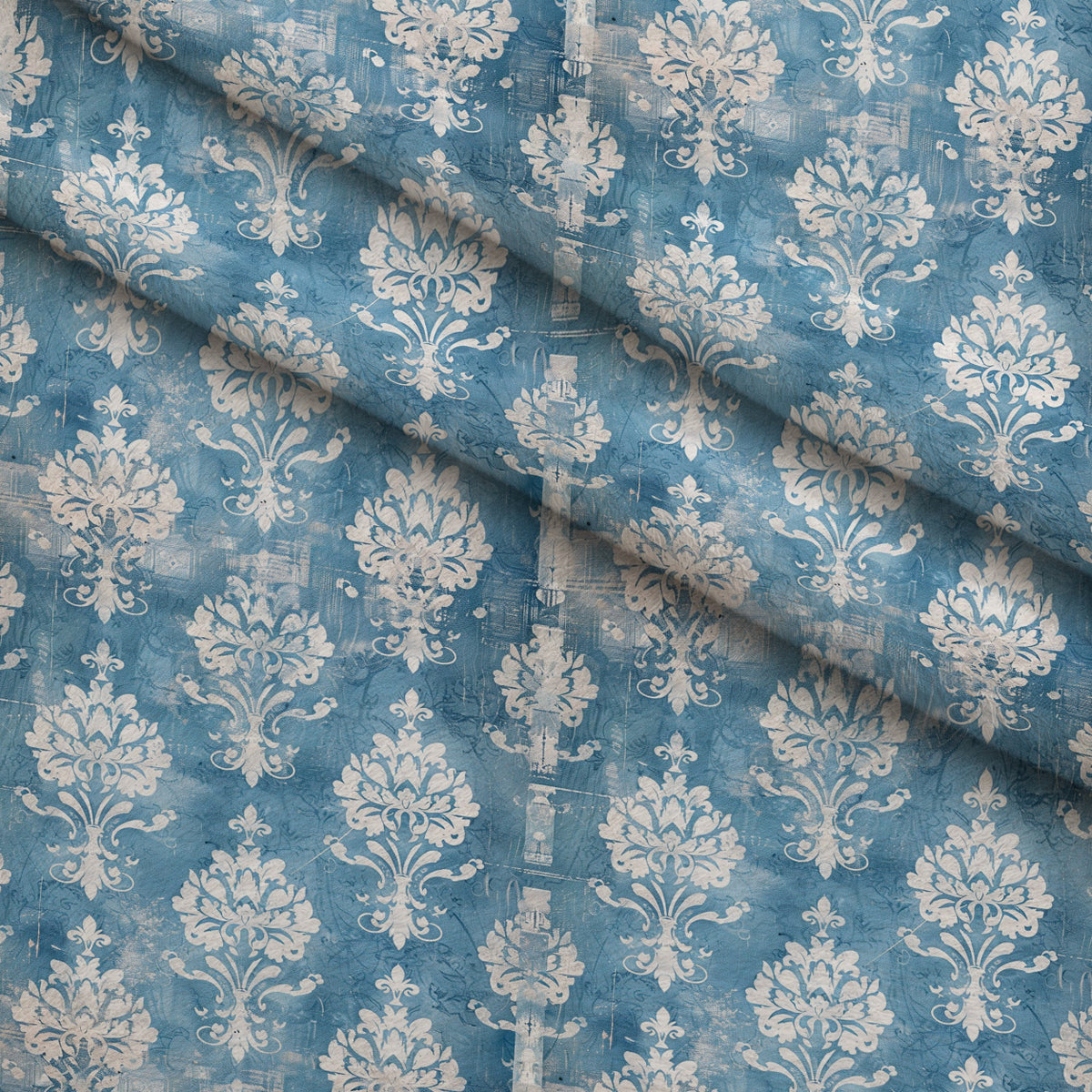 Faded Indigo Roses Pattern 16 Minky Fabric — plush minky folded close-up preview (mv-minky-v1:lying)