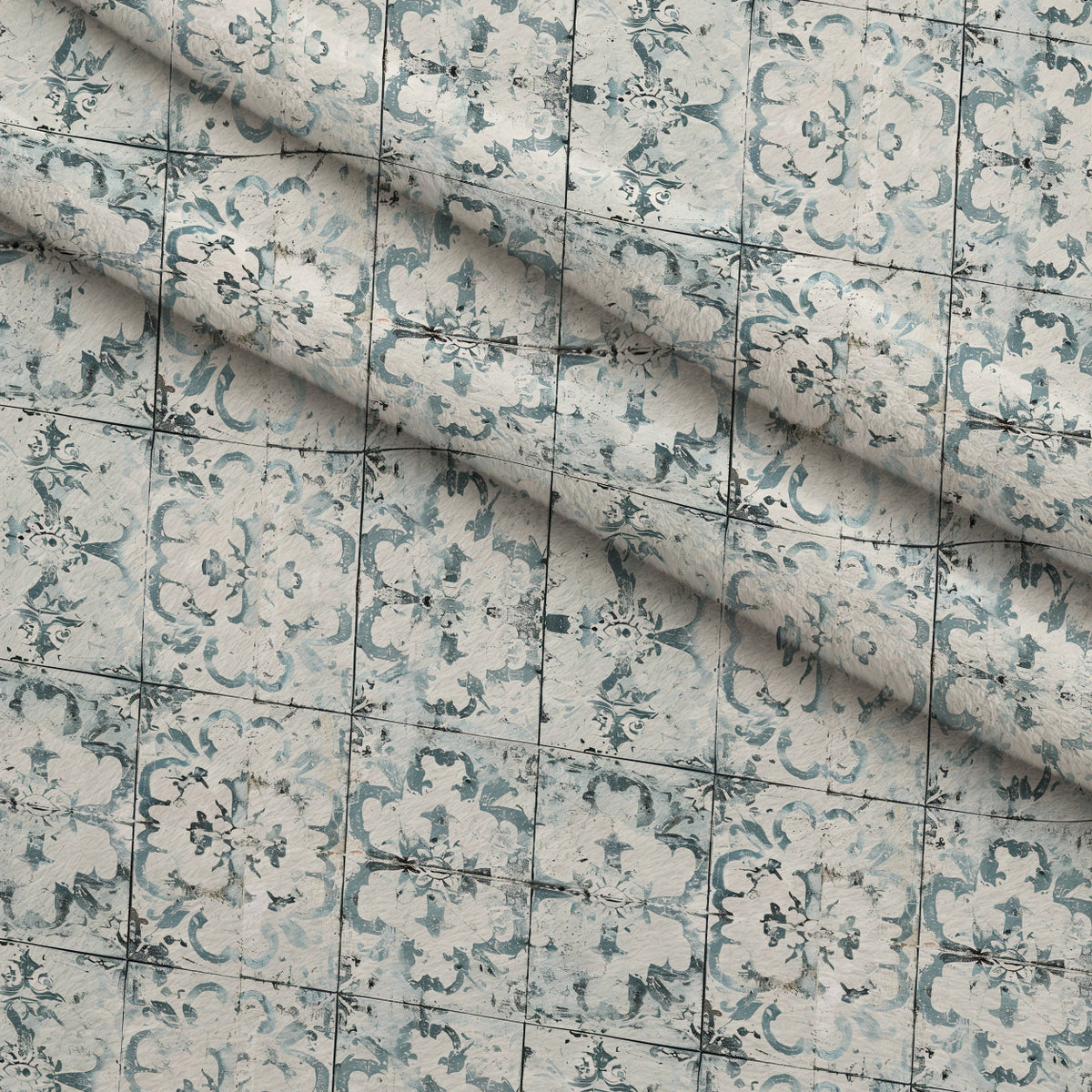 Faded Indigo Roses Pattern 17 Minky Fabric — plush minky folded close-up preview (mv-minky-v1:lying)