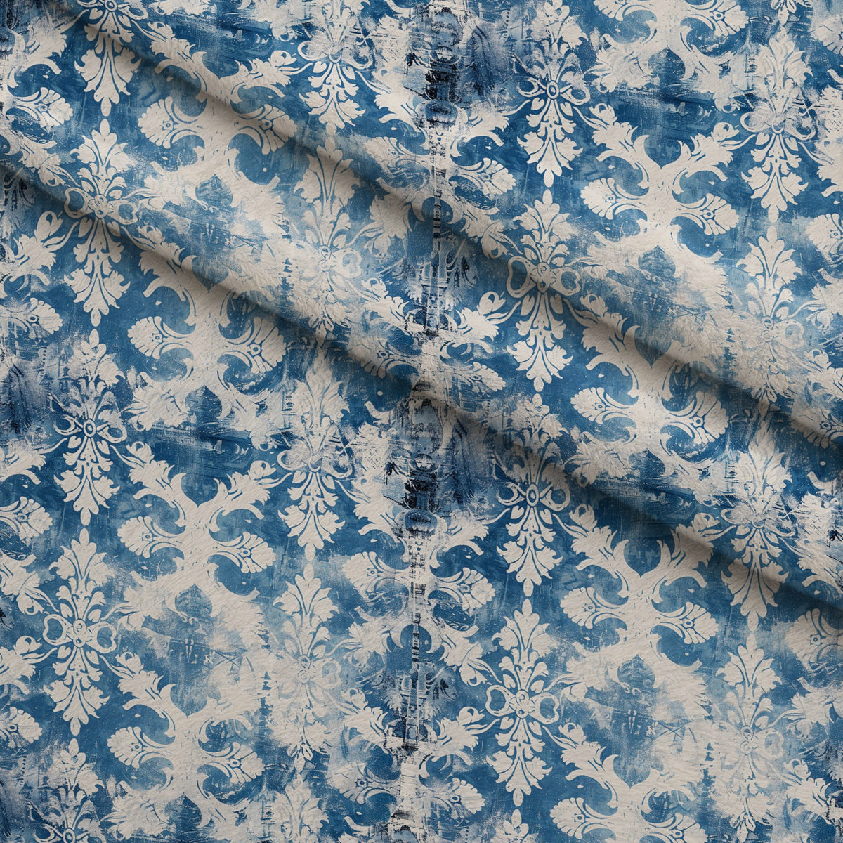 Faded Indigo Roses Pattern 19 Minky Fabric — plush minky folded close-up preview (mv-minky-v1:lying)