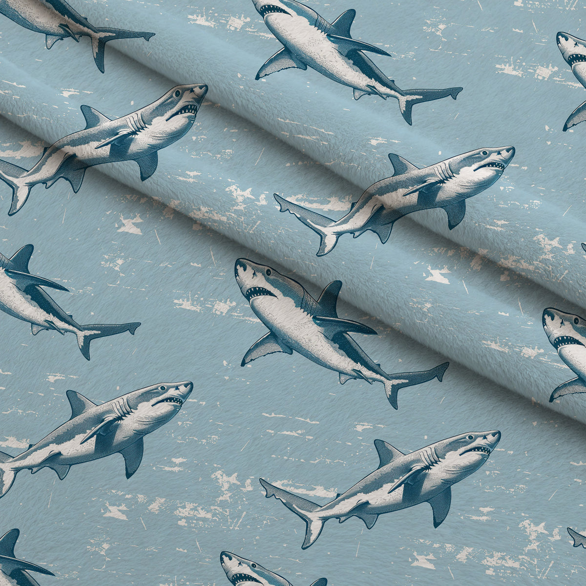 Fin Patrol Pattern 1 Minky Fabric — plush minky folded close-up preview (mv-minky-v1:lying)