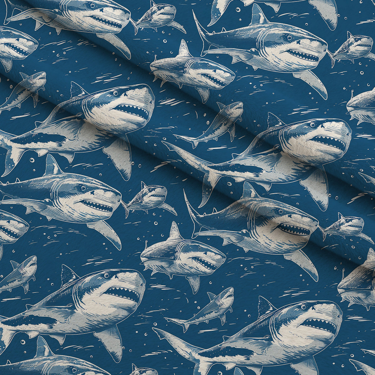 Fin Patrol Pattern 3 Minky Fabric — plush minky folded close-up preview (mv-minky-v1:lying)