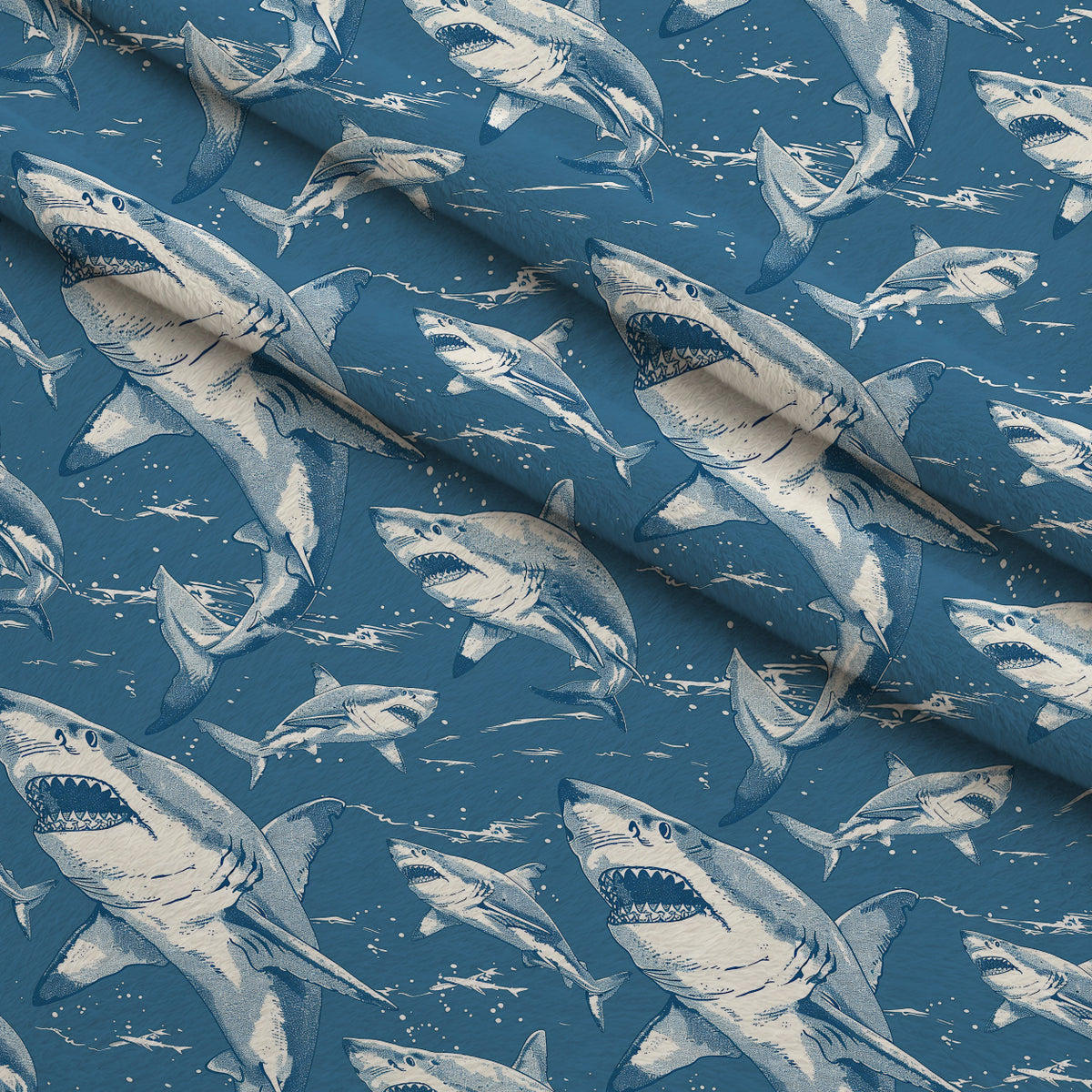 Fin Patrol Pattern 4 Minky Fabric — plush minky folded close-up preview (mv-minky-v1:lying)
