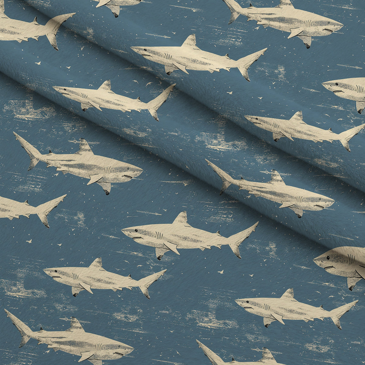 Fin Patrol Pattern 8 Minky Fabric — plush minky folded close-up preview (mv-minky-v1:lying)