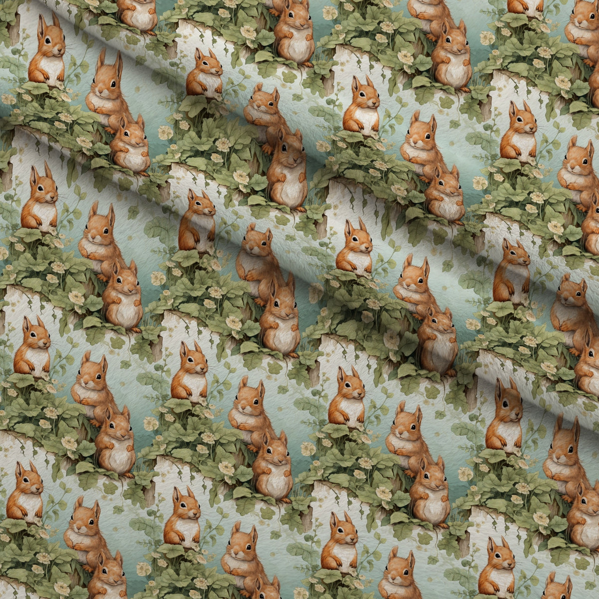 Forest Friends Pattern 1 Minky Fabric — plush minky folded close-up preview (mv-minky-v1:lying)