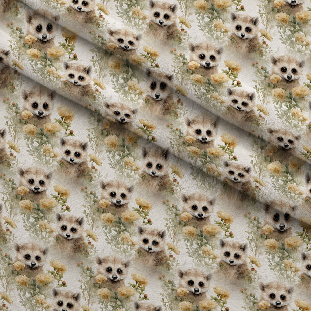 Forest Friends Pattern 10 Minky Fabric — plush minky folded close-up preview (mv-minky-v1:lying)