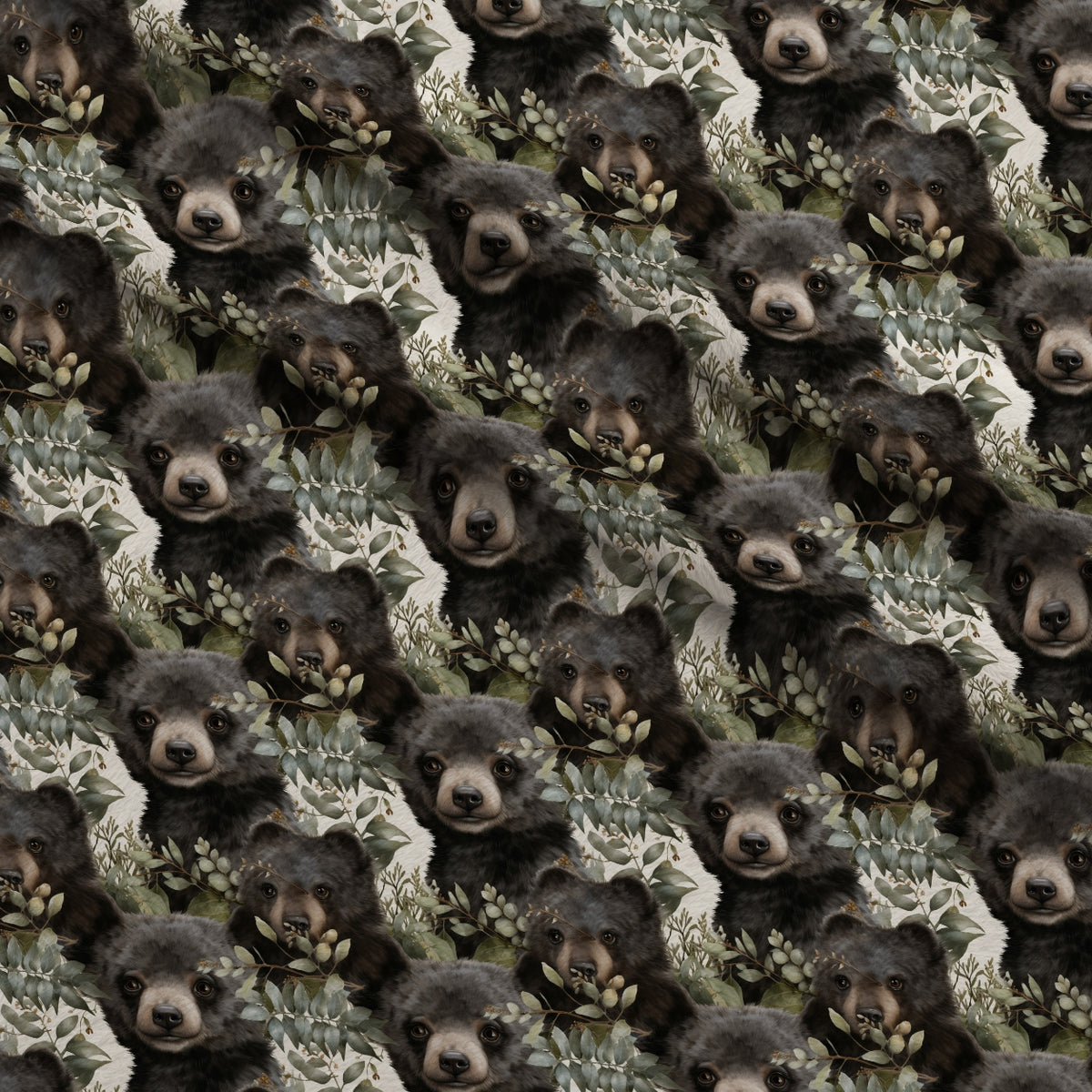 Forest Friends Pattern 11 Minky Fabric — plush minky folded close-up preview (mv-minky-v1:lying)