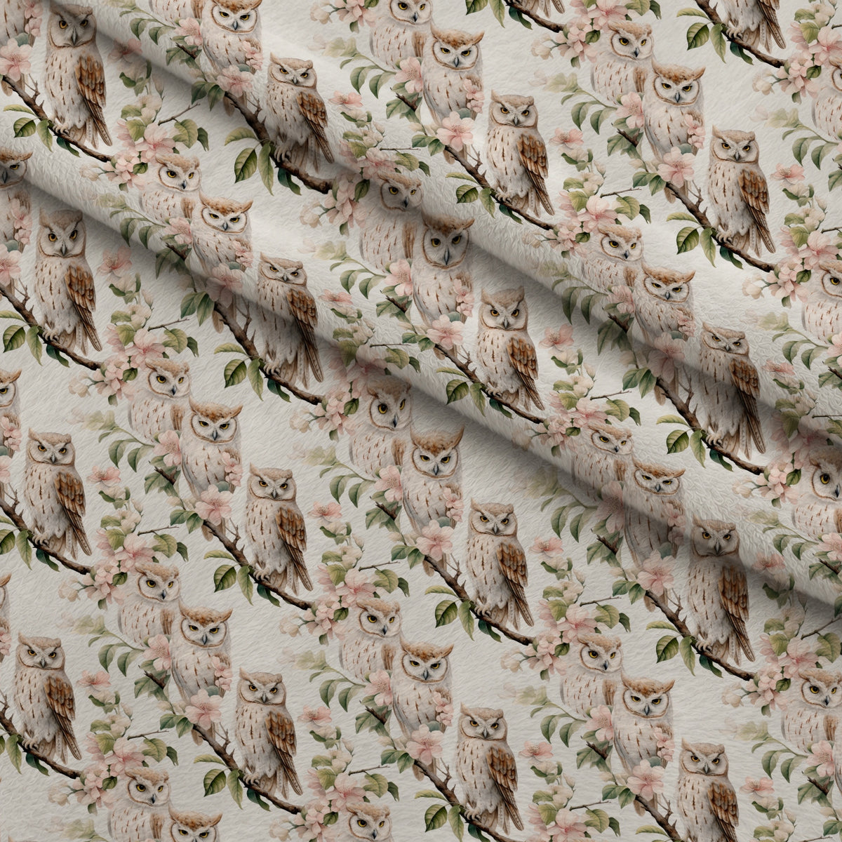 Forest Friends Pattern 2 Minky Fabric — plush minky folded close-up preview (mv-minky-v1:lying)