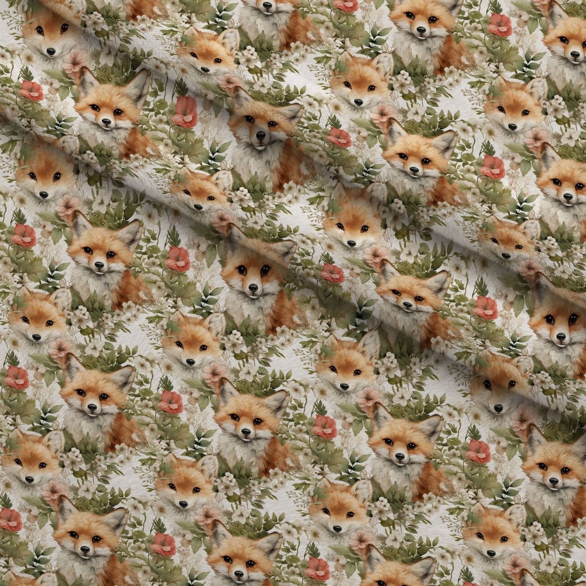 Forest Friends Pattern 3 Minky Fabric — plush minky folded close-up preview (mv-minky-v1:lying)