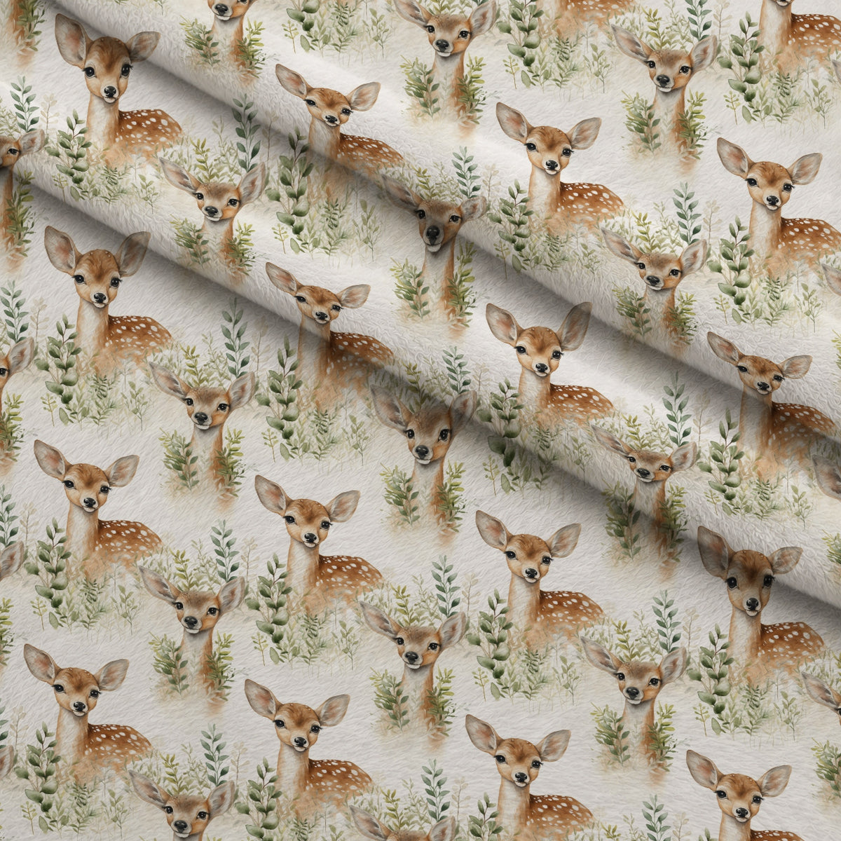 Forest Friends Pattern 5 Minky Fabric — plush minky folded close-up preview (mv-minky-v1:lying)
