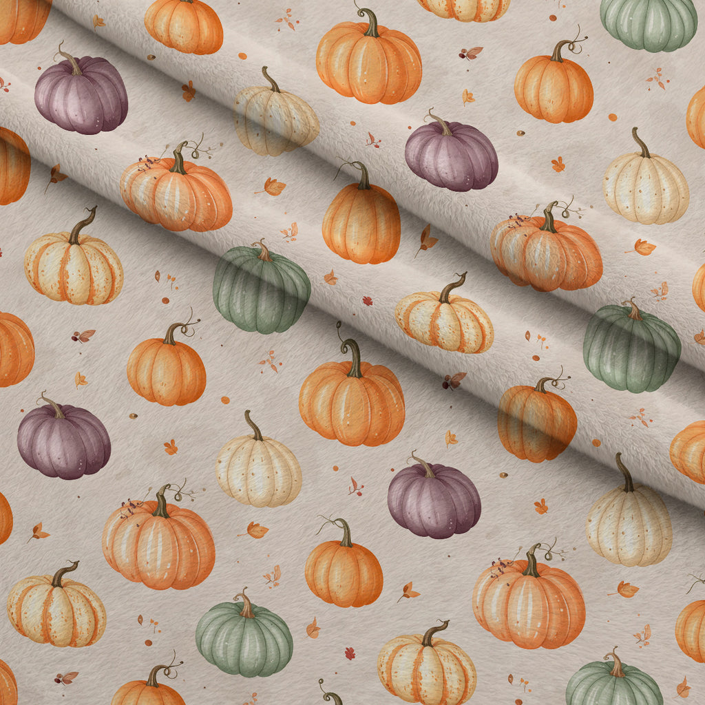Foxes Among Falling Leaves Pattern 11 Minky Fabric — plush minky folded close-up preview (mv-minky-v1:lying)