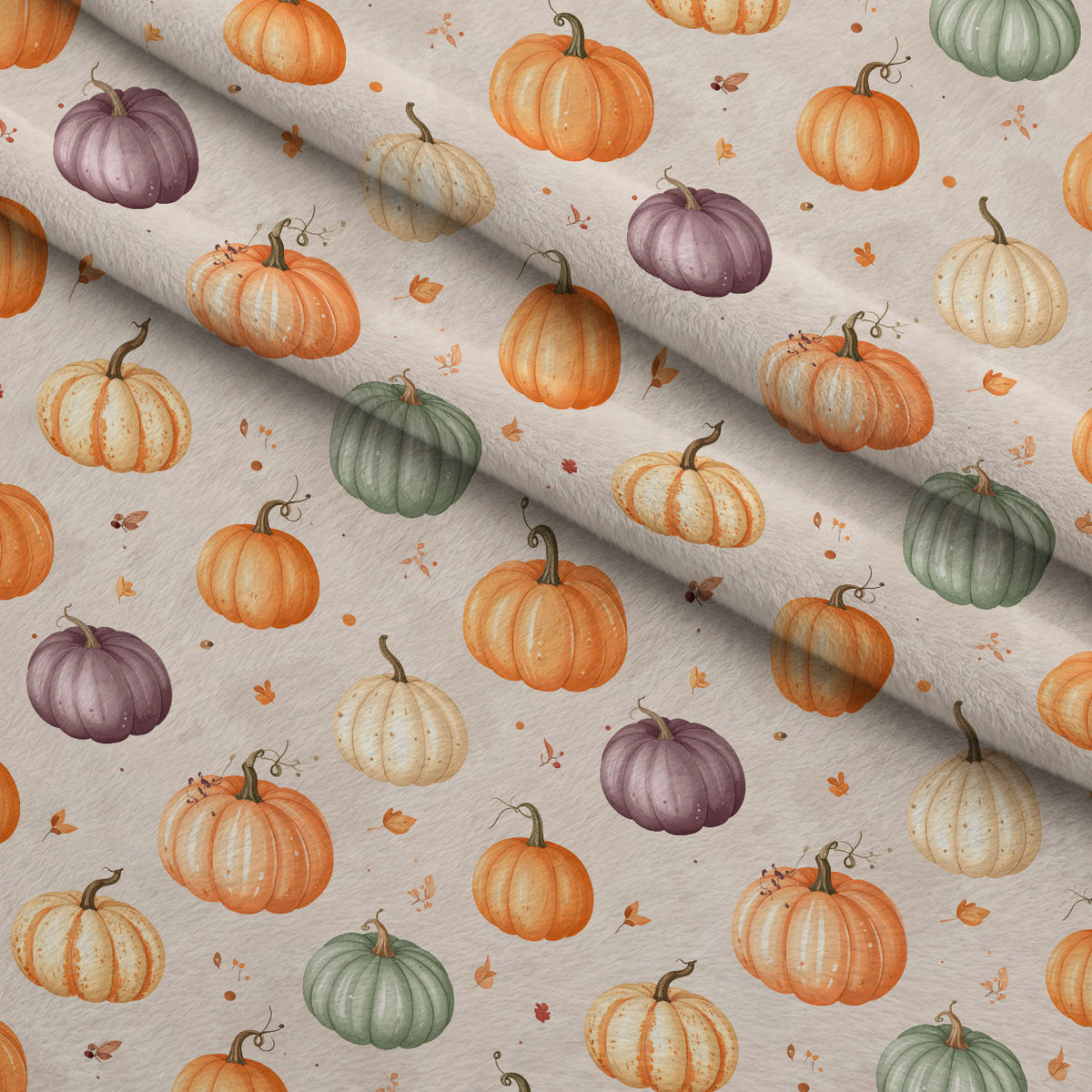 Foxes Among Falling Leaves Pattern 11 Minky Fabric — plush minky folded close-up preview (mv-minky-v1:lying)