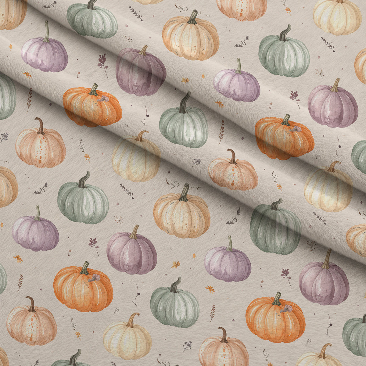 Foxes Among Falling Leaves Pattern 12 Minky Fabric — plush minky folded close-up preview (mv-minky-v1:lying)