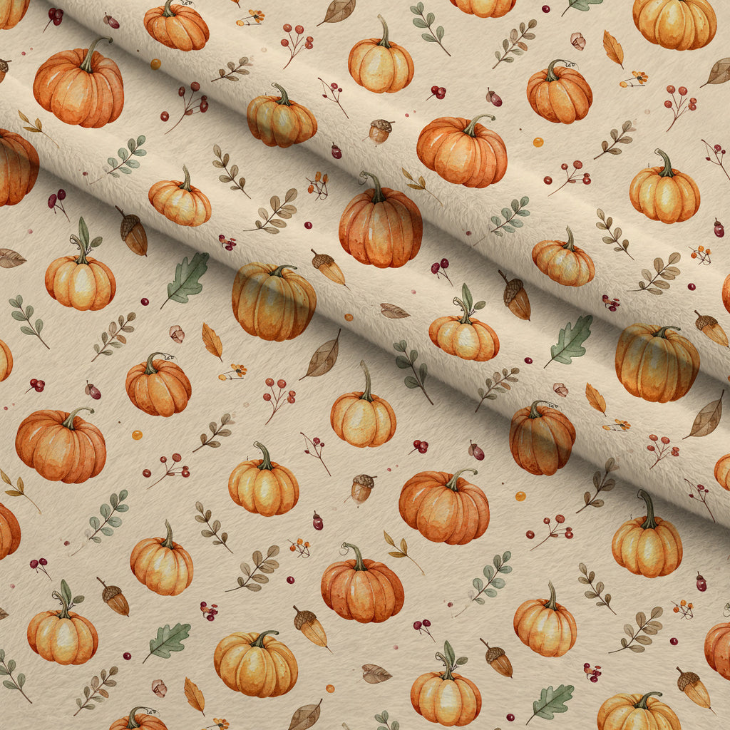 Foxes Among Falling Leaves Pattern 13 Minky Fabric — plush minky folded close-up preview (mv-minky-v1:lying)