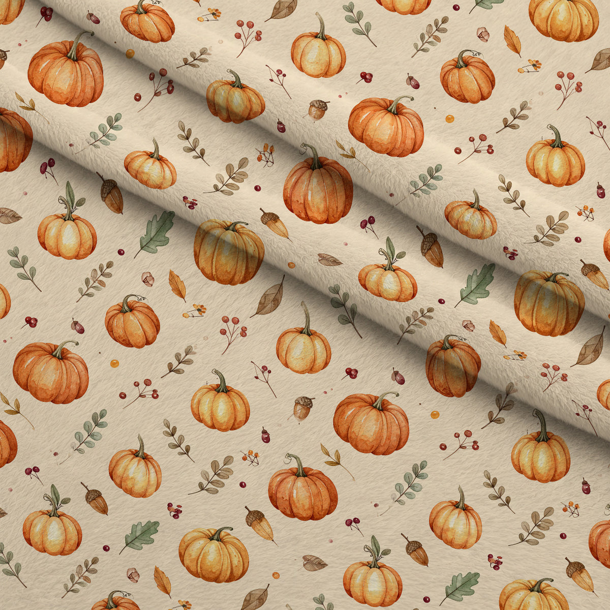 Foxes Among Falling Leaves Pattern 13 Minky Fabric — plush minky folded close-up preview (mv-minky-v1:lying)