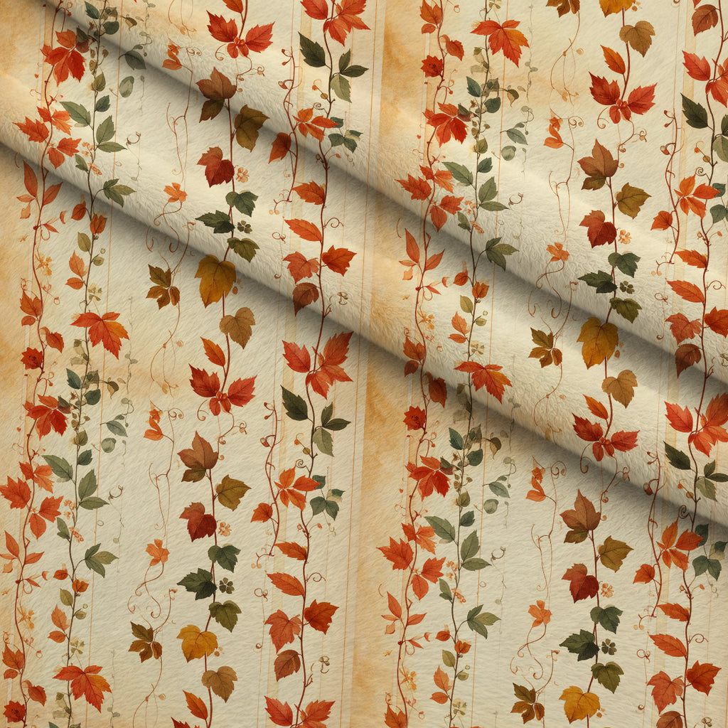 Foxes Among Falling Leaves Pattern 15 Minky Fabric — plush minky folded close-up preview (mv-minky-v1:lying)