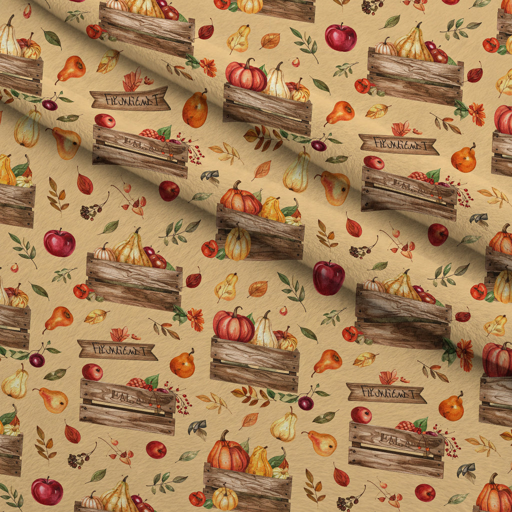 Foxes Among Falling Leaves Pattern 17 Minky Fabric — plush minky folded close-up preview (mv-minky-v1:lying)