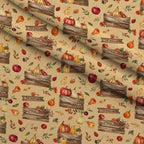 Foxes Among Falling Leaves Pattern 17 Minky Fabric — plush minky folded close-up preview (mv-minky-v1:lying)